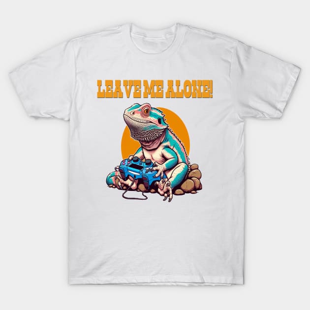 Dragon Gamer Video Game Gecko Lizard Alone T-Shirt by fantastic-designs